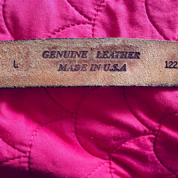 Y2K - GUESS WHITE LEATHER BELT WITH PINK RHINESTONES - Picture 4 of 4